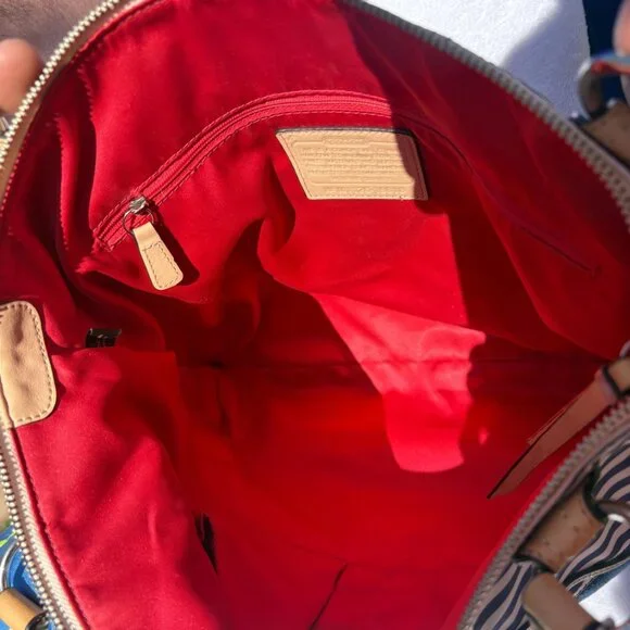 Coach Poppy Patchwork Tote with Scarf and Charm - Picture 9 of 10